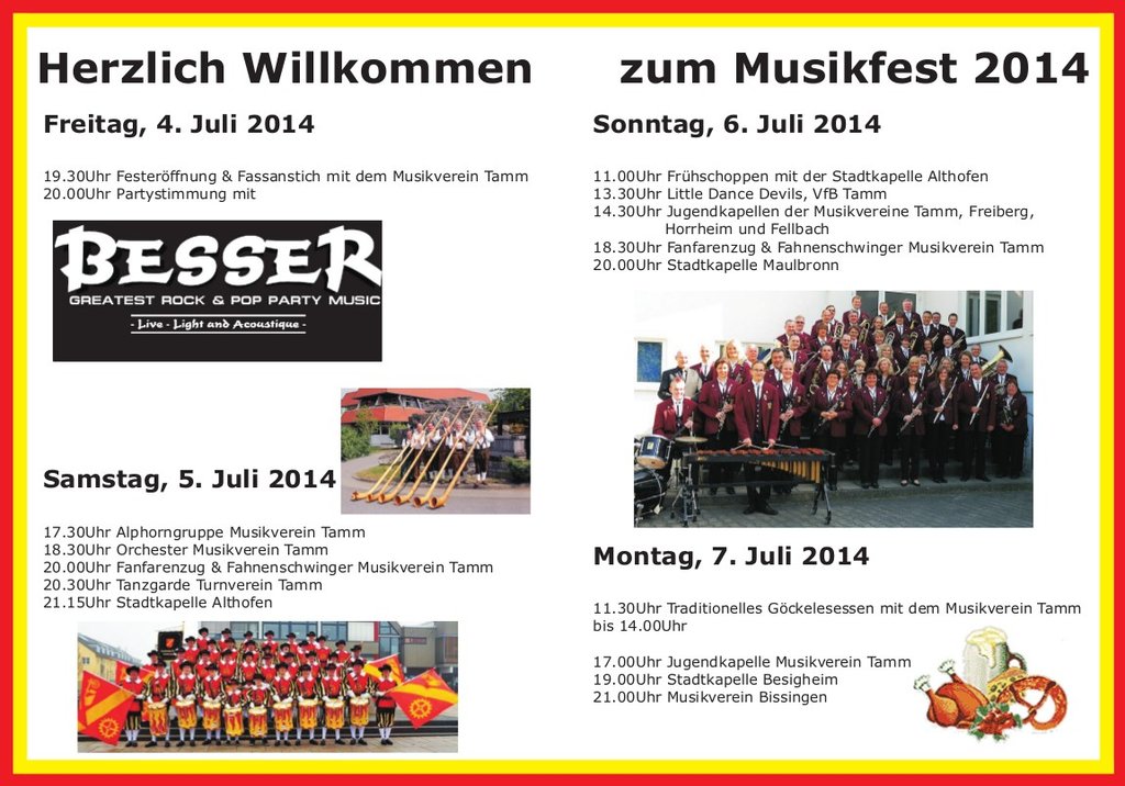 Programm des Musikfests 2014